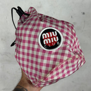 Miu Miu Club Gingham Bucket Bag