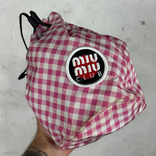 Miu Miu Club Gingham Bucket Bag