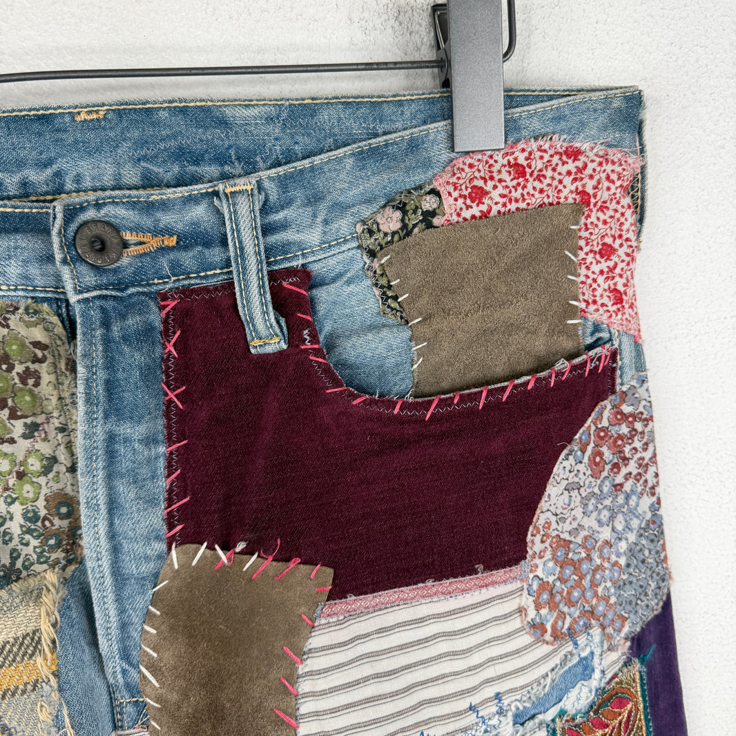 Kapital Patchwork Flared Jeans