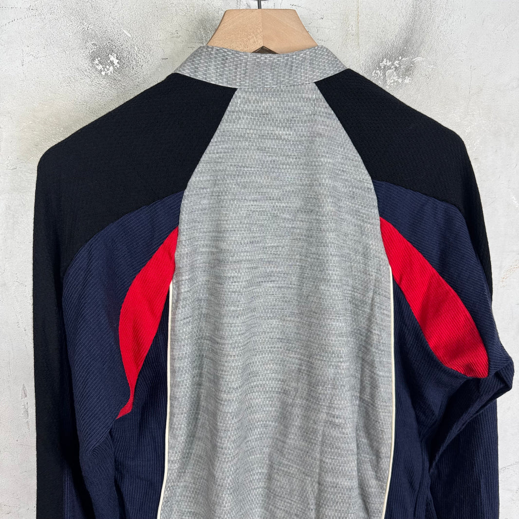 CDG Shirt Grey/Navy Mesh Paneled Track Jacket