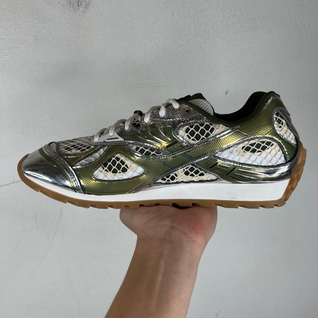 Bottega Veneta Green/Silver Orbit Sneakers