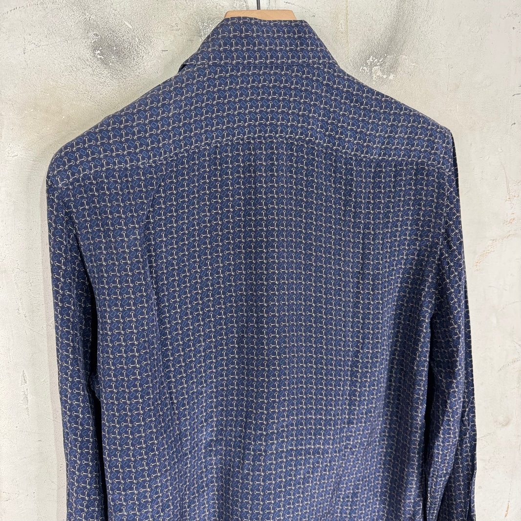 Gucci Horsebit Patterned Silk Shirt