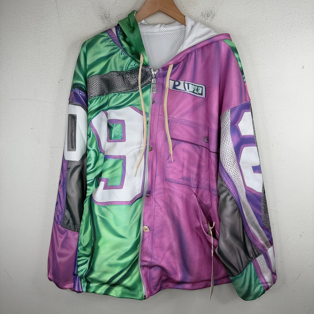 PDFCHANNEL Green/Pink Patchwork Hoodie