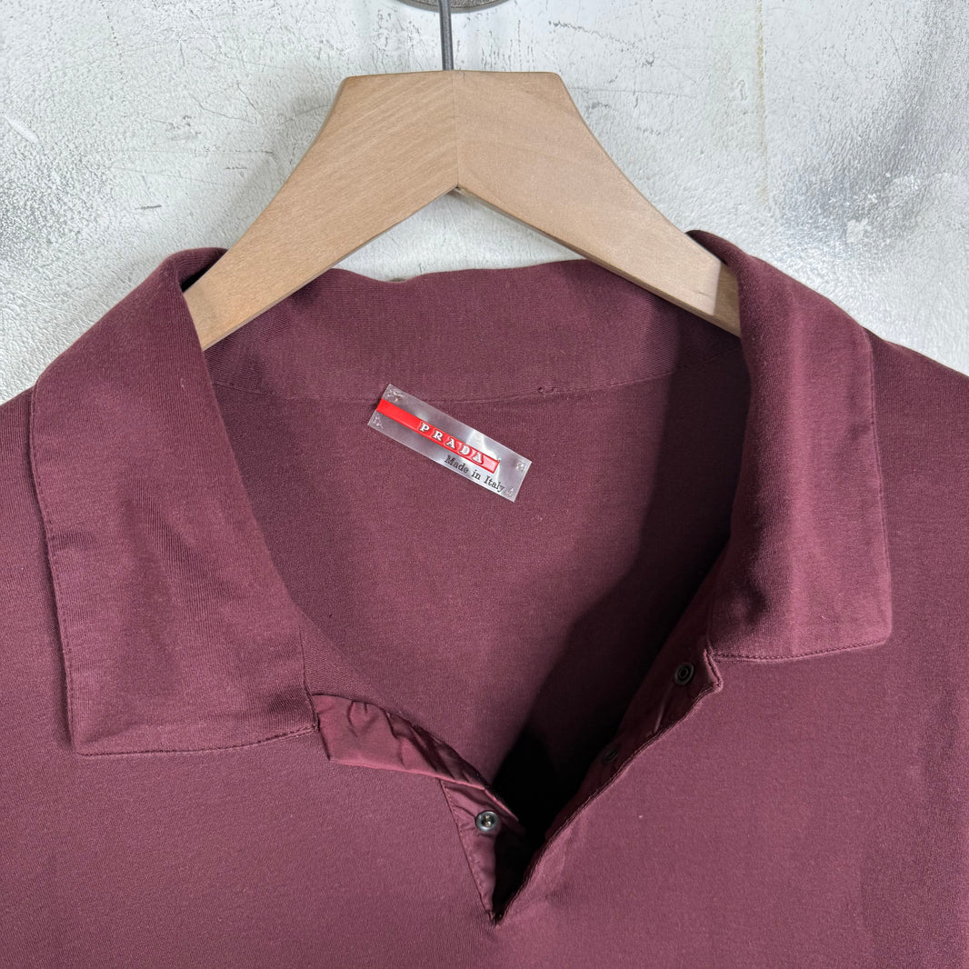 Prada Burgundy Polo Shirt