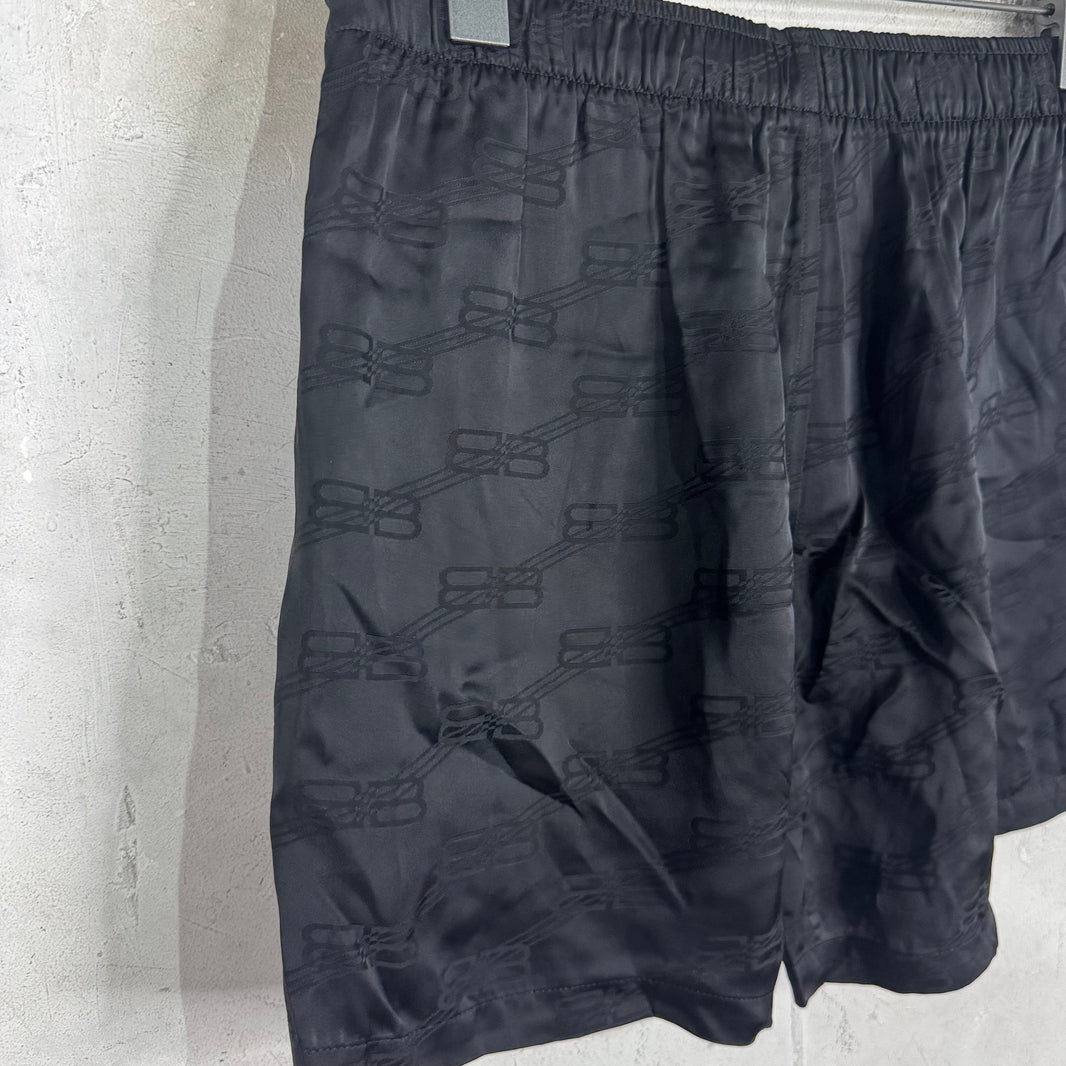 Balenciaga BB Jacquard Monogram Silk Shorts