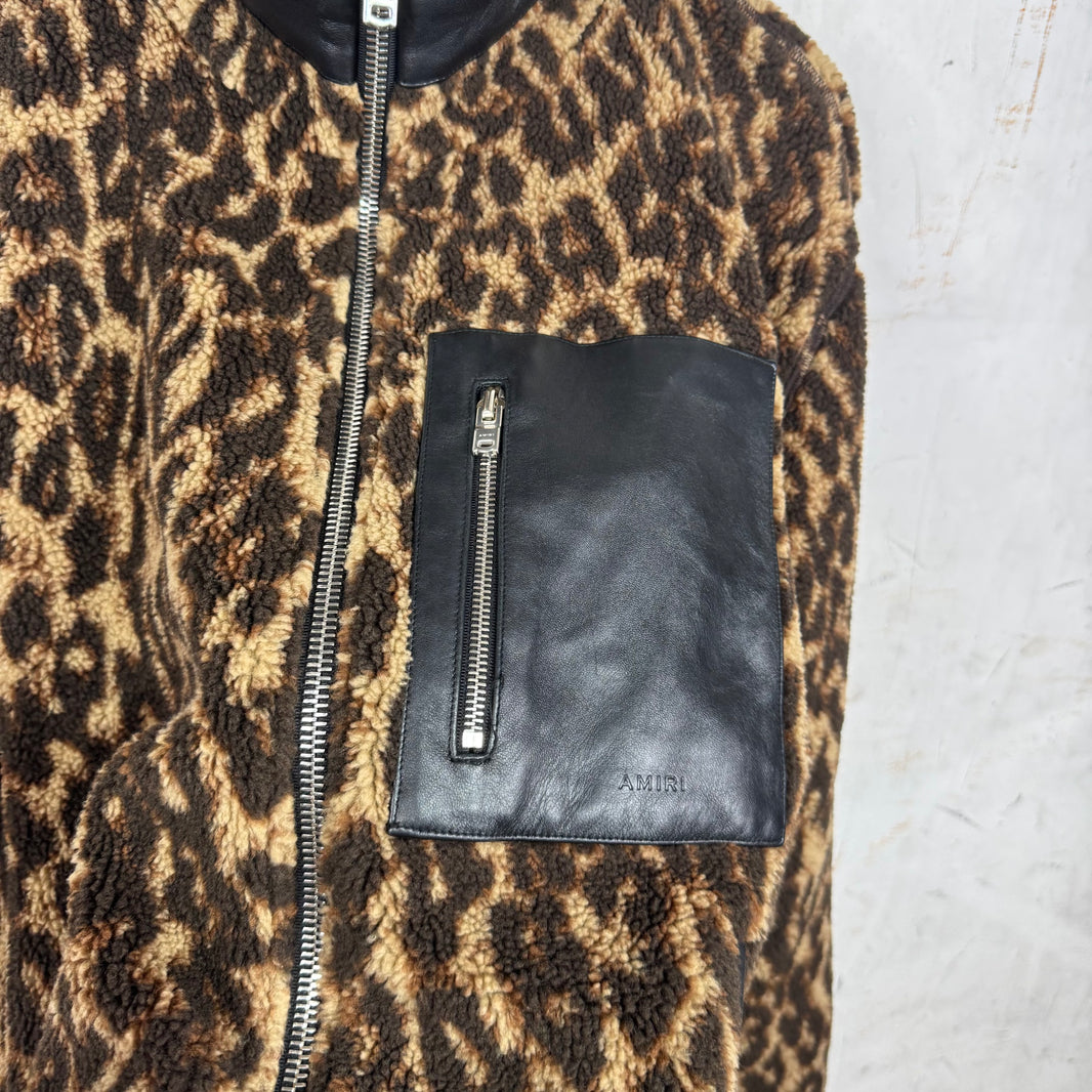 Amiri Leopard Fleece Jacket