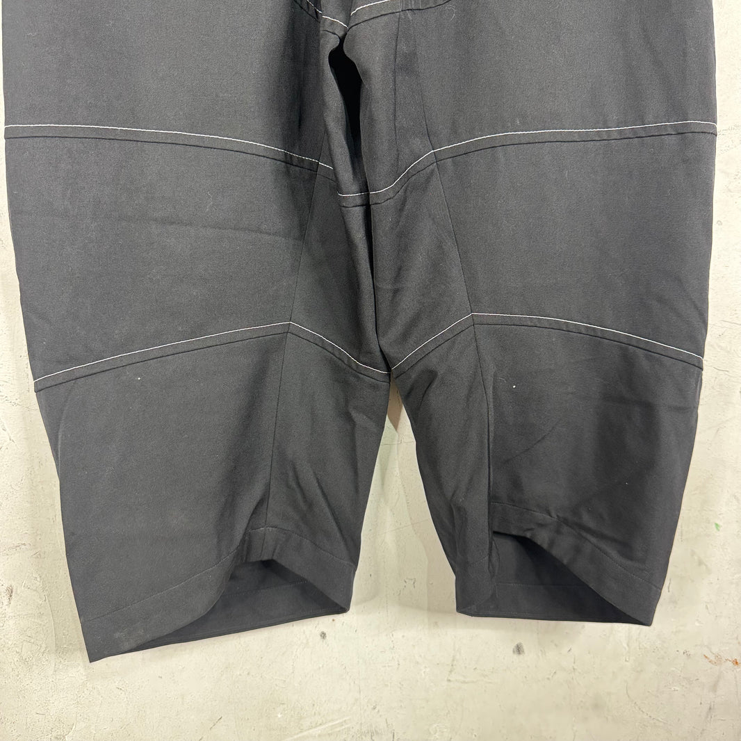 CDG Black Contrast Stitch Ballon Tapered Shorts