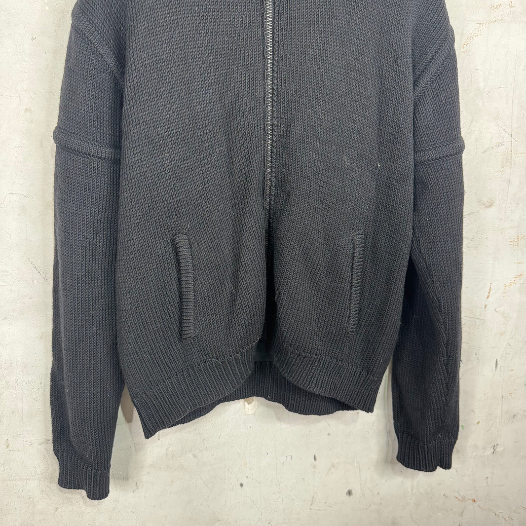 Helmut Lang Hooded Zip Up Knit Jacket