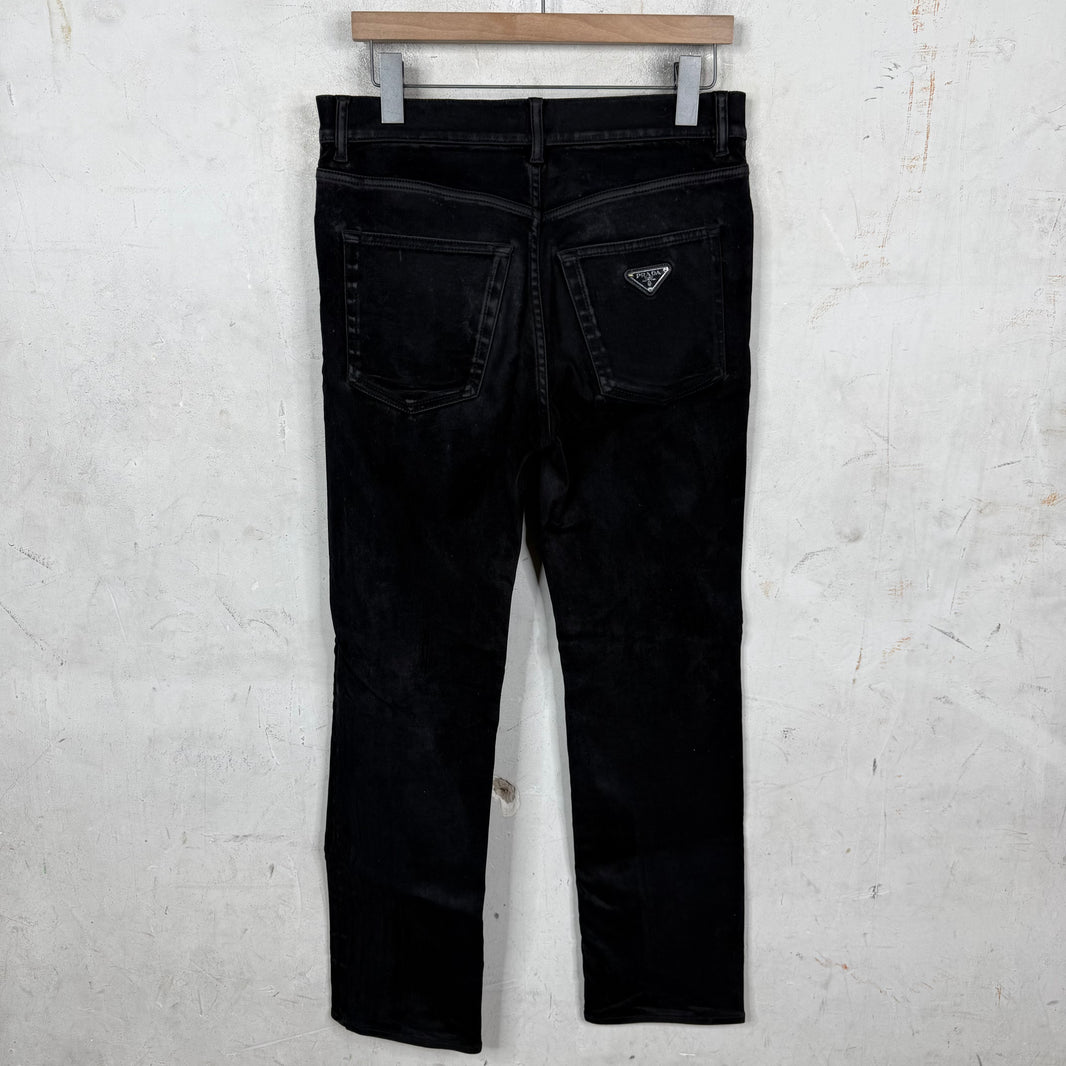 Prada Velvet Plaqued Jeans