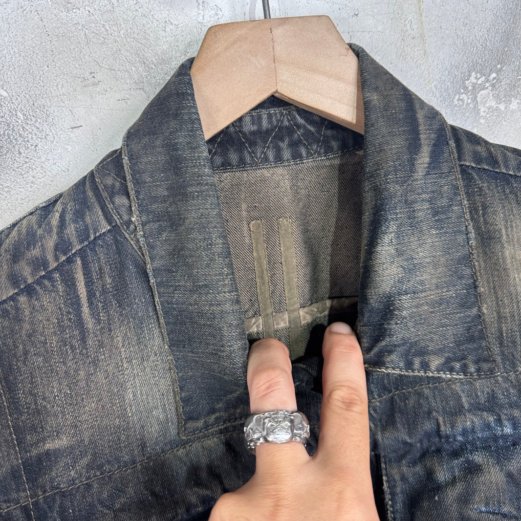 Rick Owens Olmar & Mirta Mudded Denim Jacket