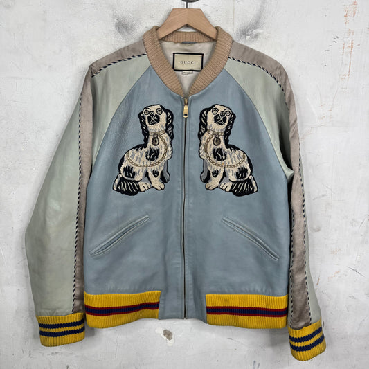 Gucci Dogs Blind For Love Leather Varsity