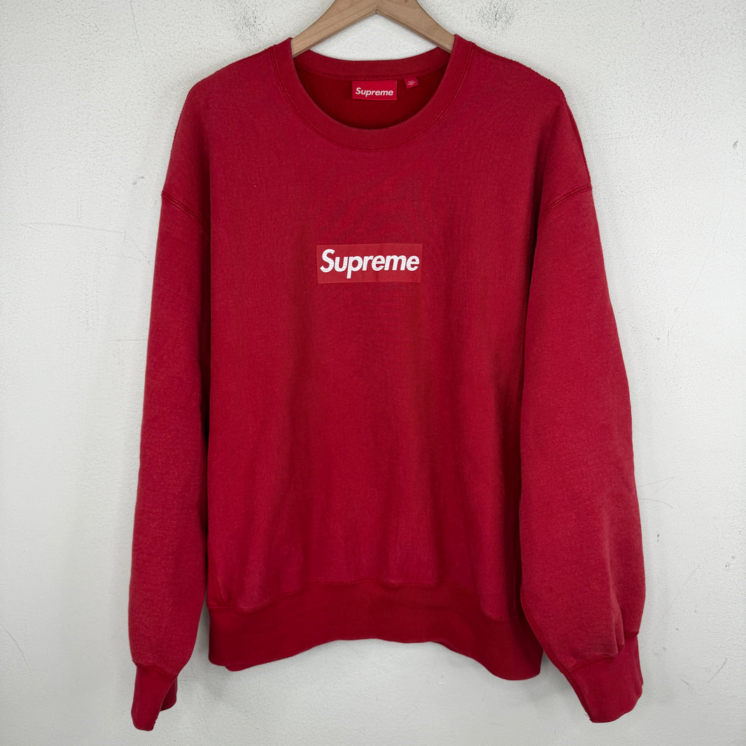 Supreme Red Washed Box Logo Sweater