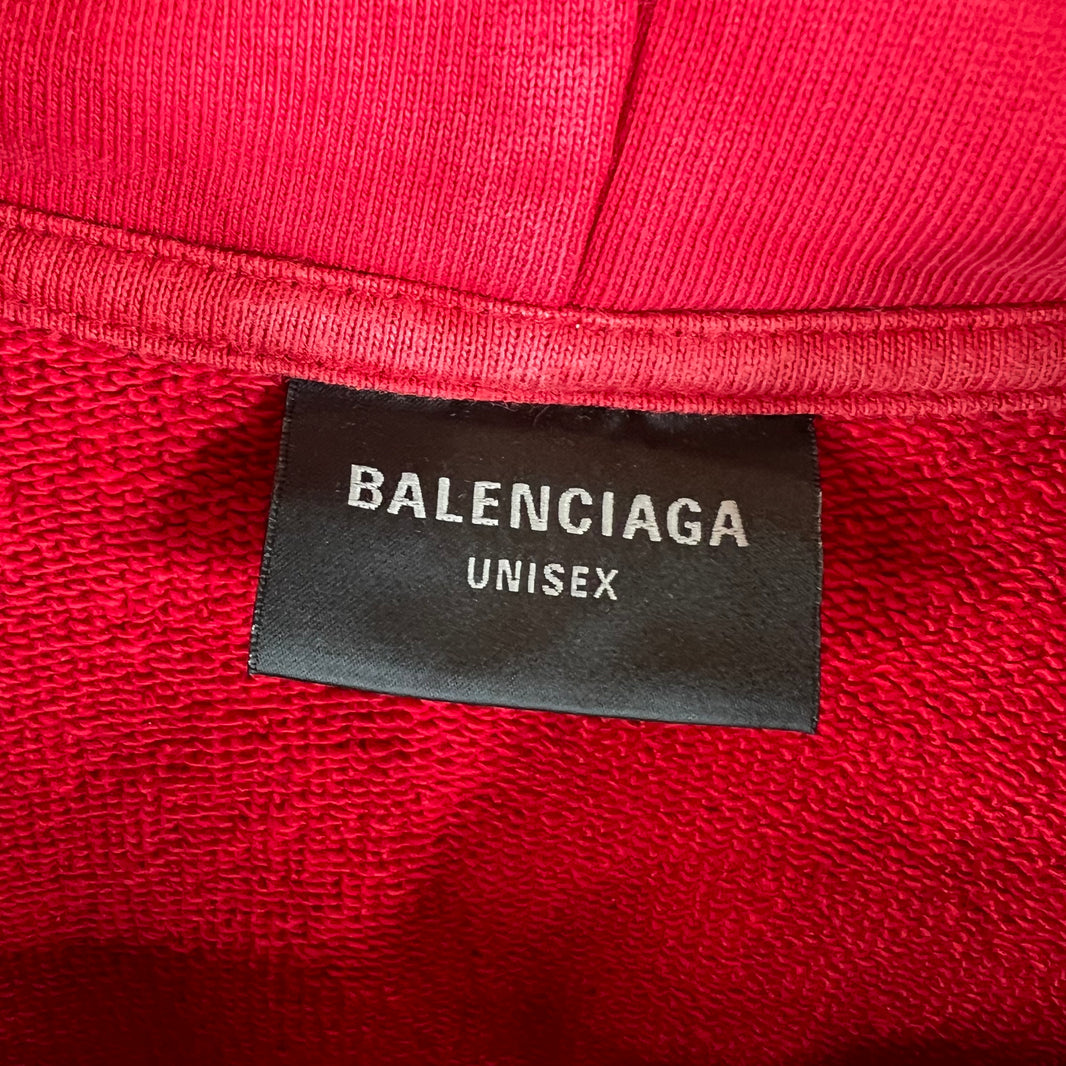 Balenciaga Sample Red Vogue Zip Up Hoodie