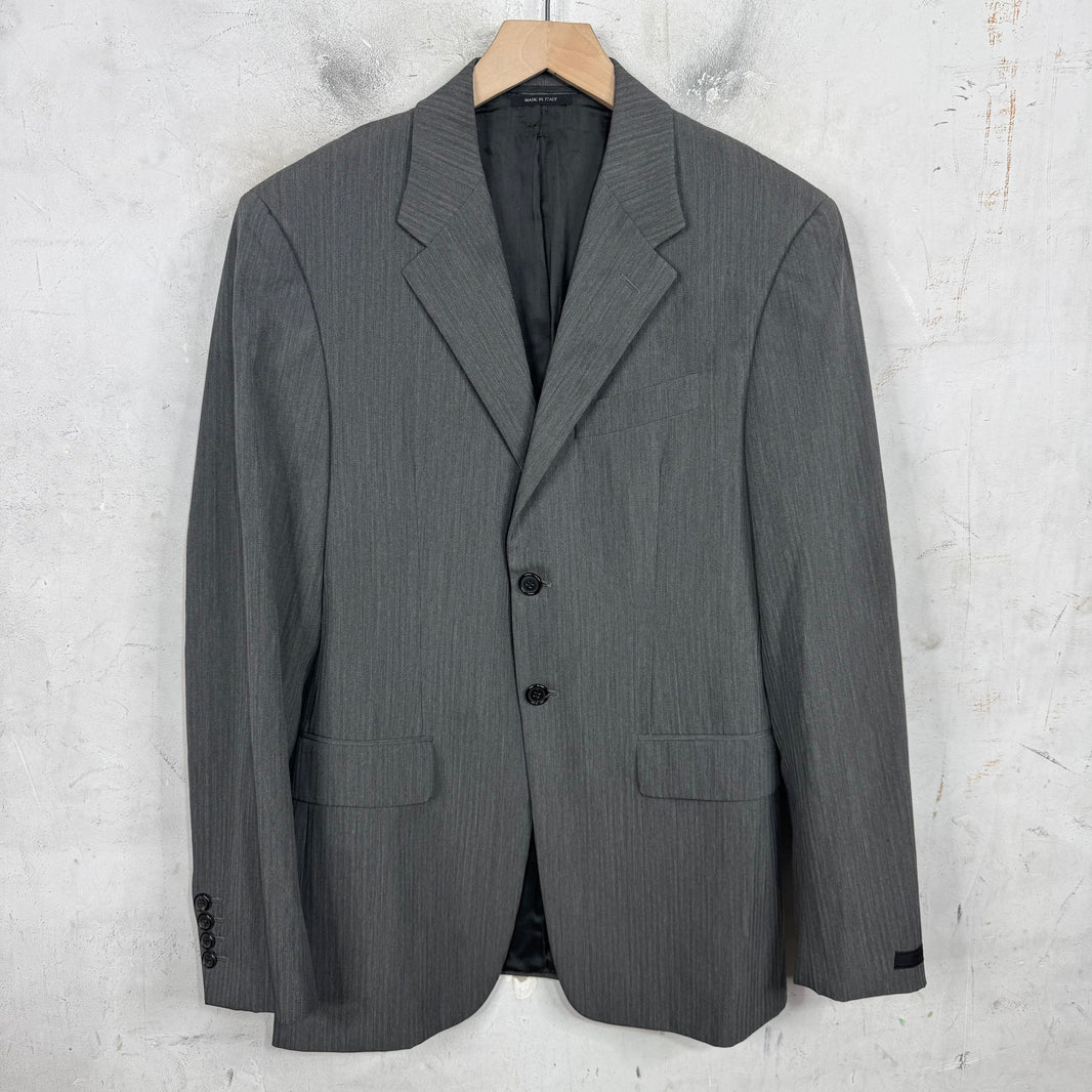 Prada Grey Striped Blazer Jacket