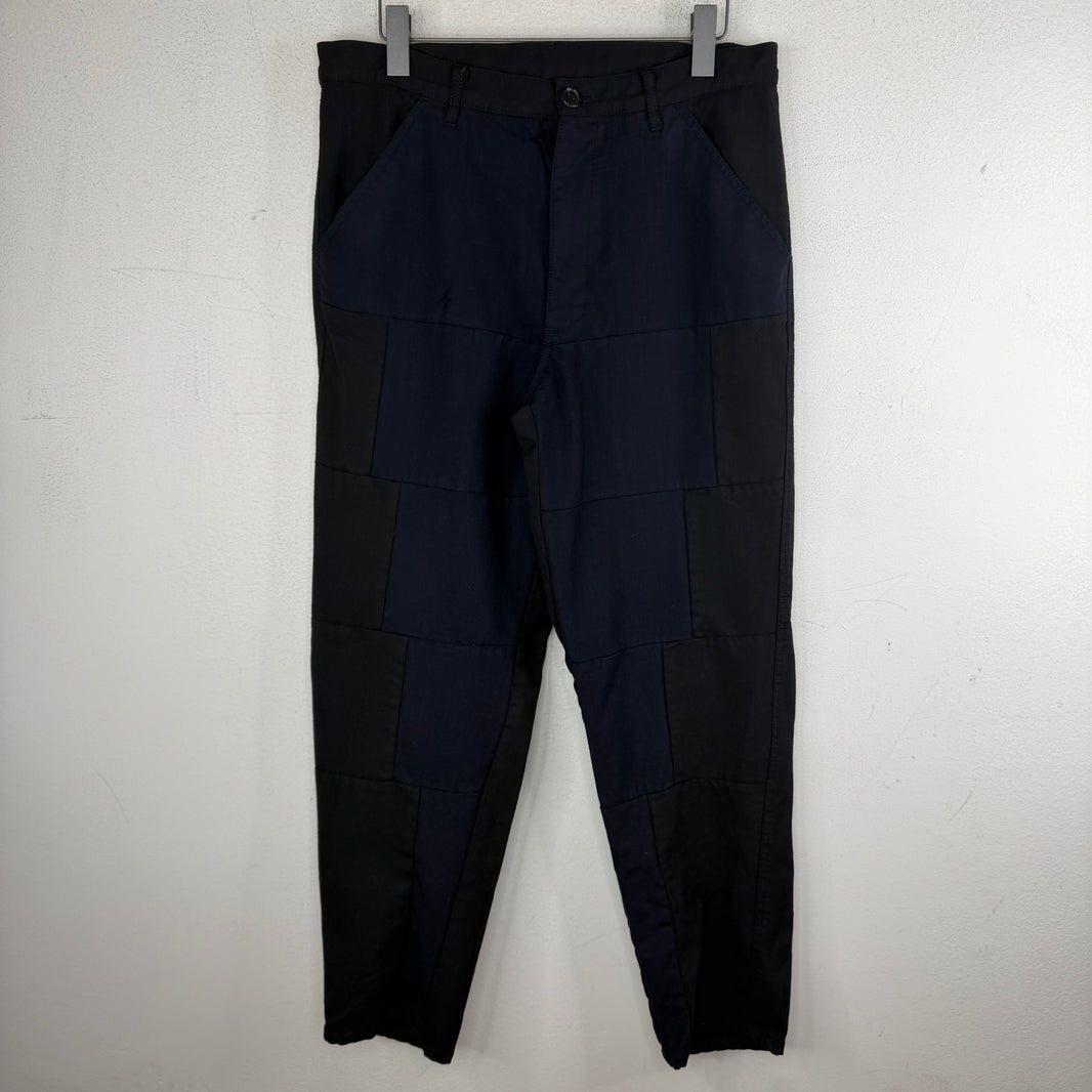 CDG Navy/Black Paneled Trousers