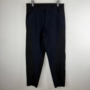CDG Navy/Black Paneled Trousers