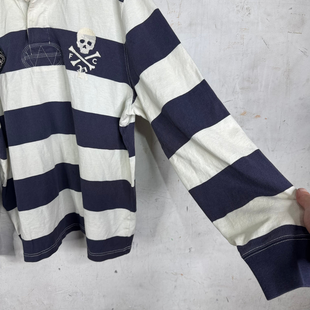 Ralph Lauren Rugby Blue Striped Skull L/S Polo