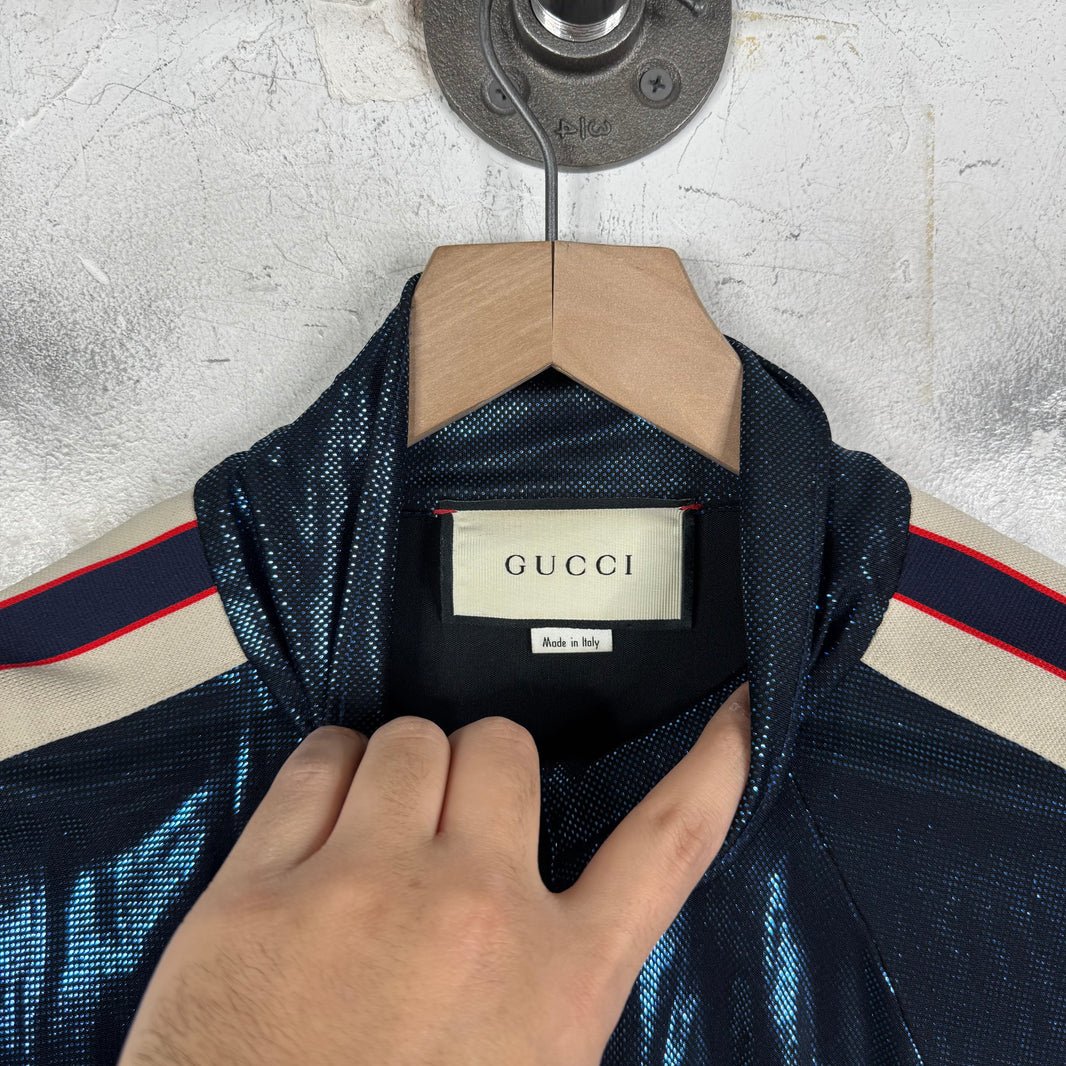 Gucci Blue Glitter Track Jacket