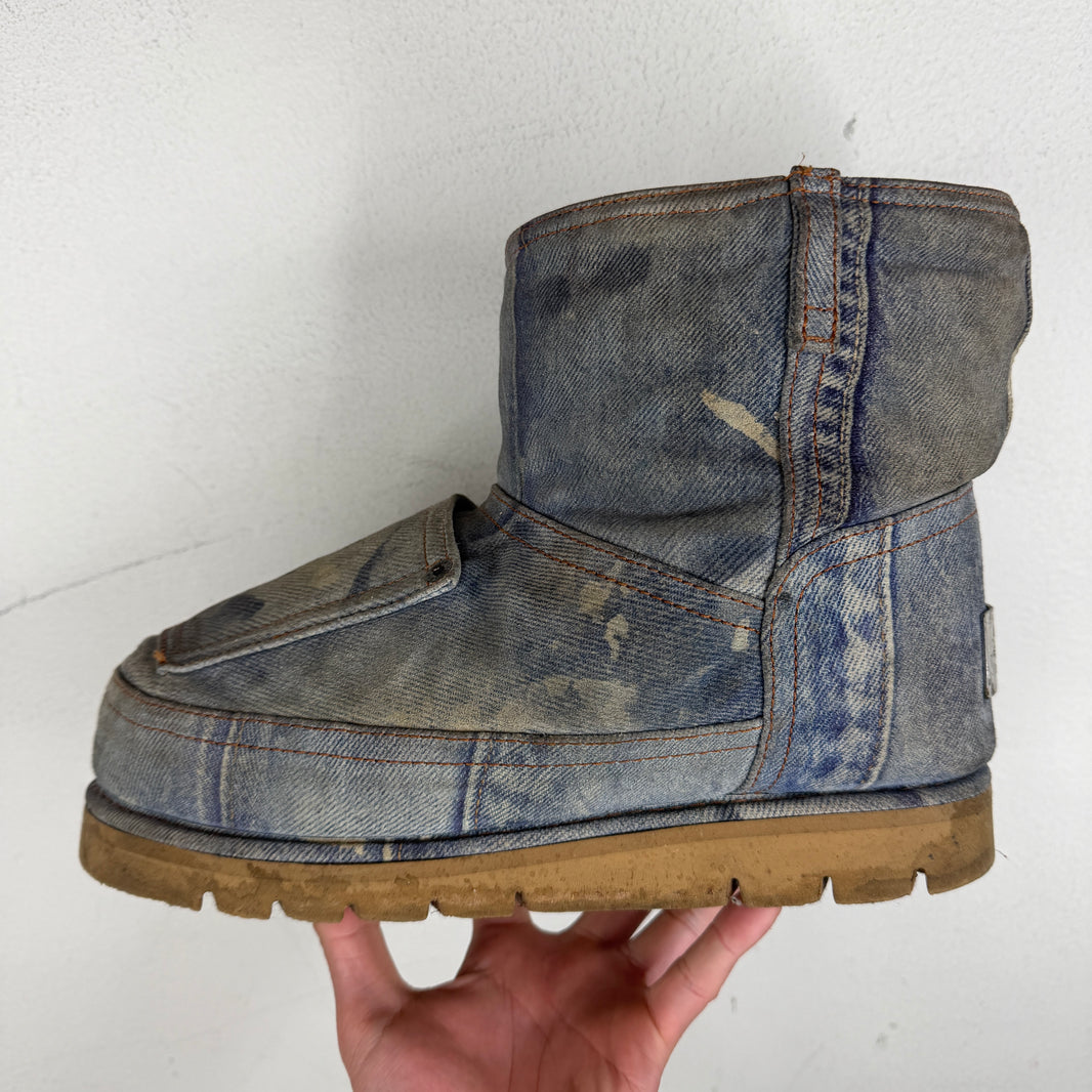 Acne Studios Batter Low Denim Print Boots