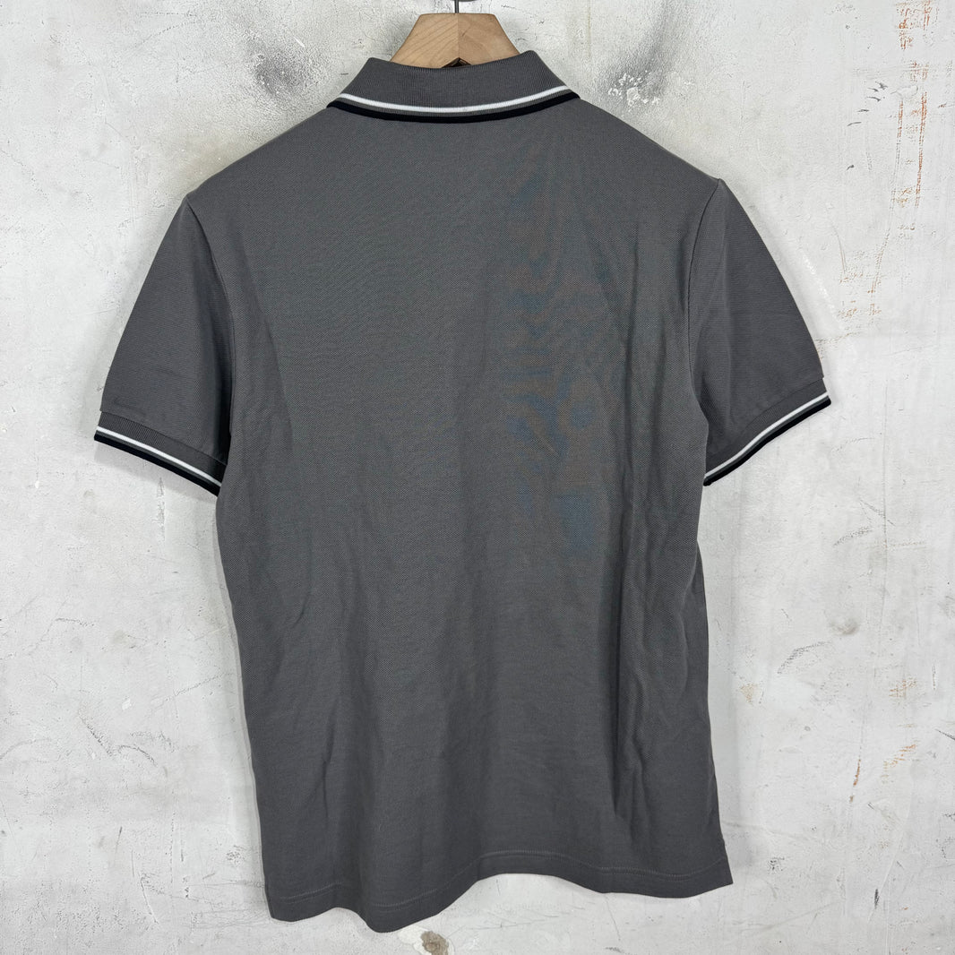 Prada Striped Cuff Tab Polo