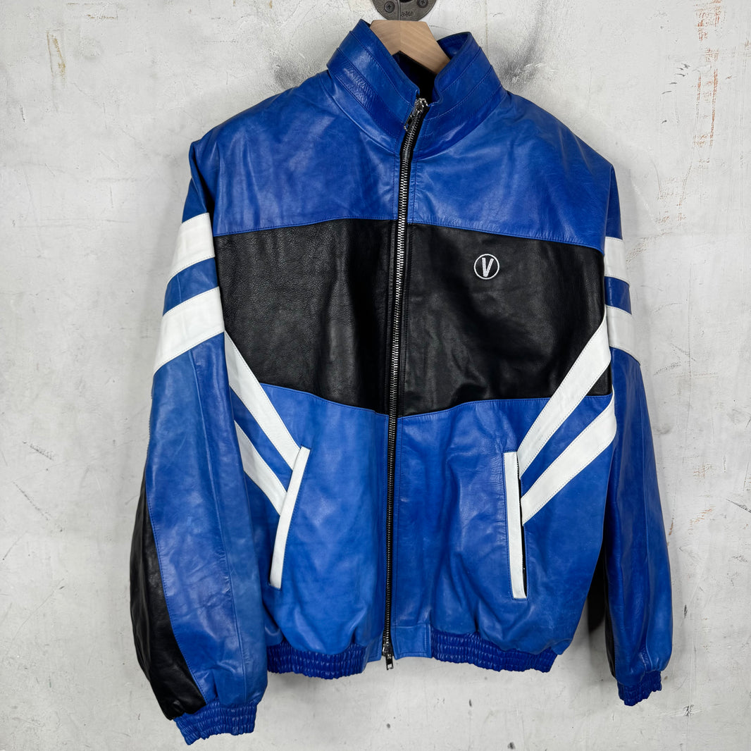 Vetements Leather Paneled Shoulder Sleeve Jacket
