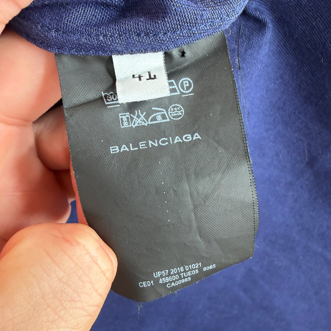 Balenciaga Runway Blue Military Button Up Shirt