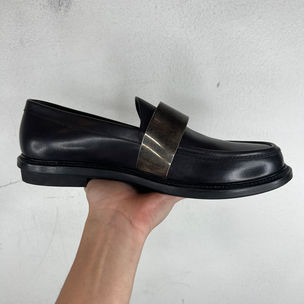 YSL Metal Strap Loafers