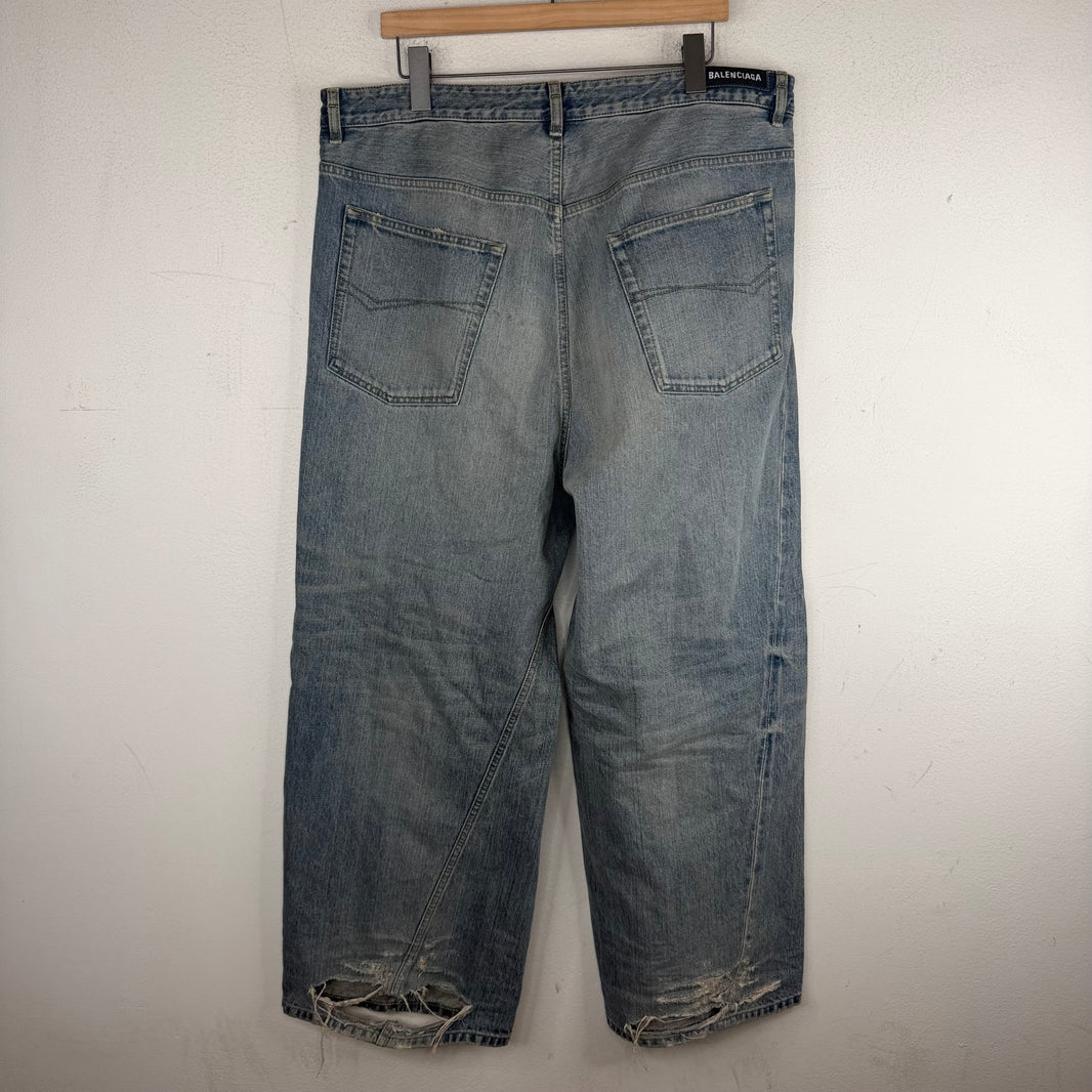 Balenciaga Twisted Seam Drawstring Baggy Pants