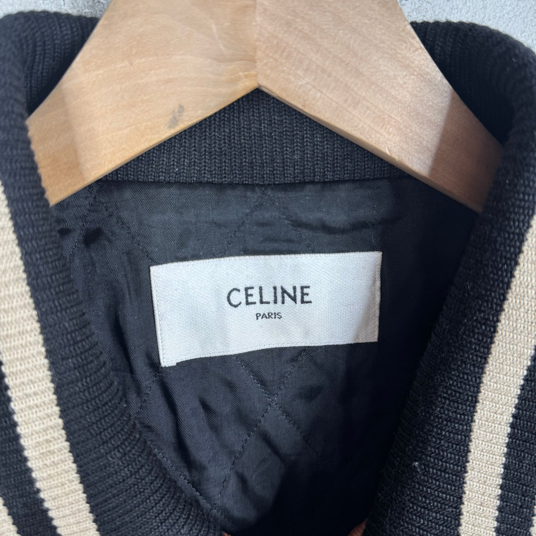 Celine Chenille Patched Leather Varsity