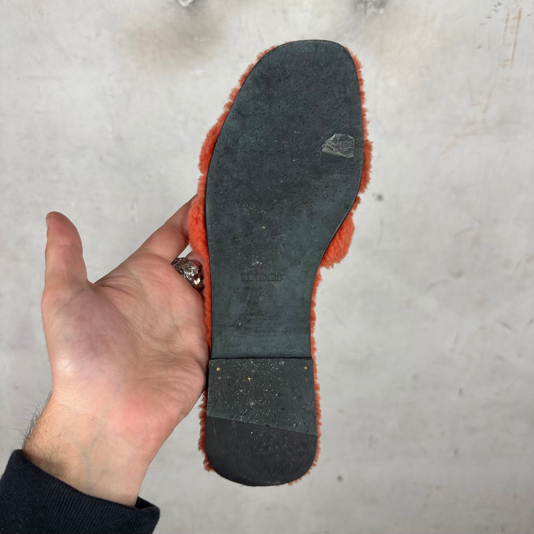 Hermes Fuzzy Oran Sandals