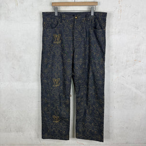 Louis Vuitton Loose Arabesque Embroidered Monogram Jeans
