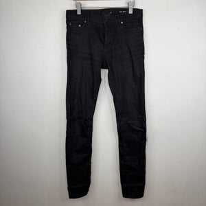 Saint Laurent Black Waxed Distressed D02 Jeans