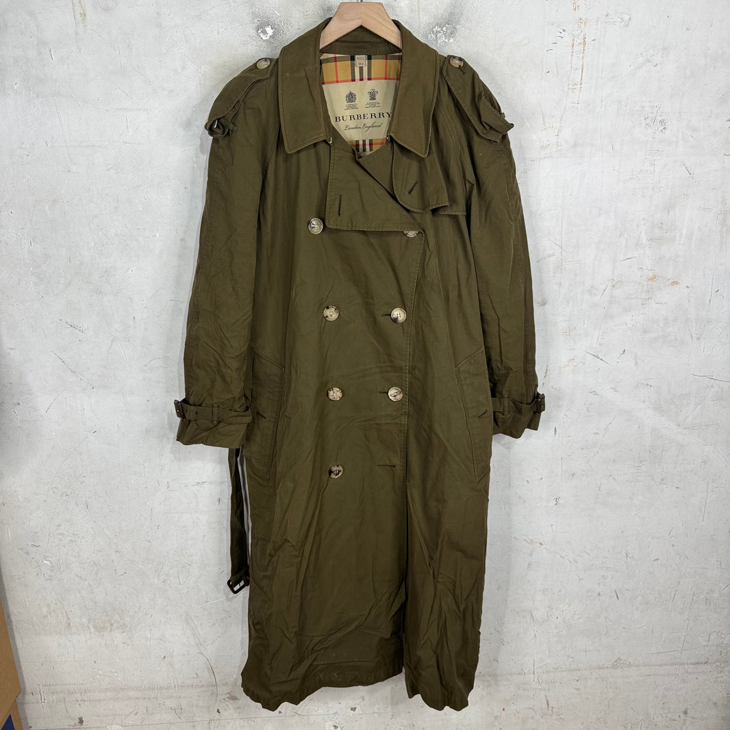 Burberry Olive Canvas Trench Coat