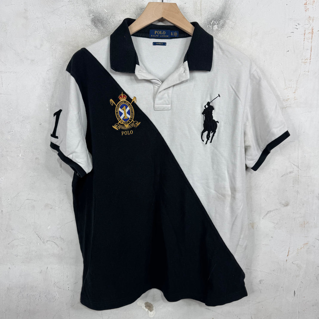 Ralph Lauren Diagonal Panelled Horse and Crest Polo