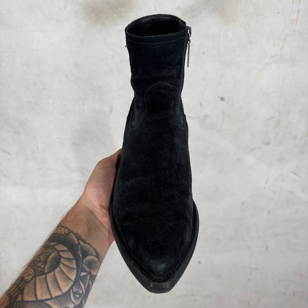Saint Laurent Suede Lucas Boots