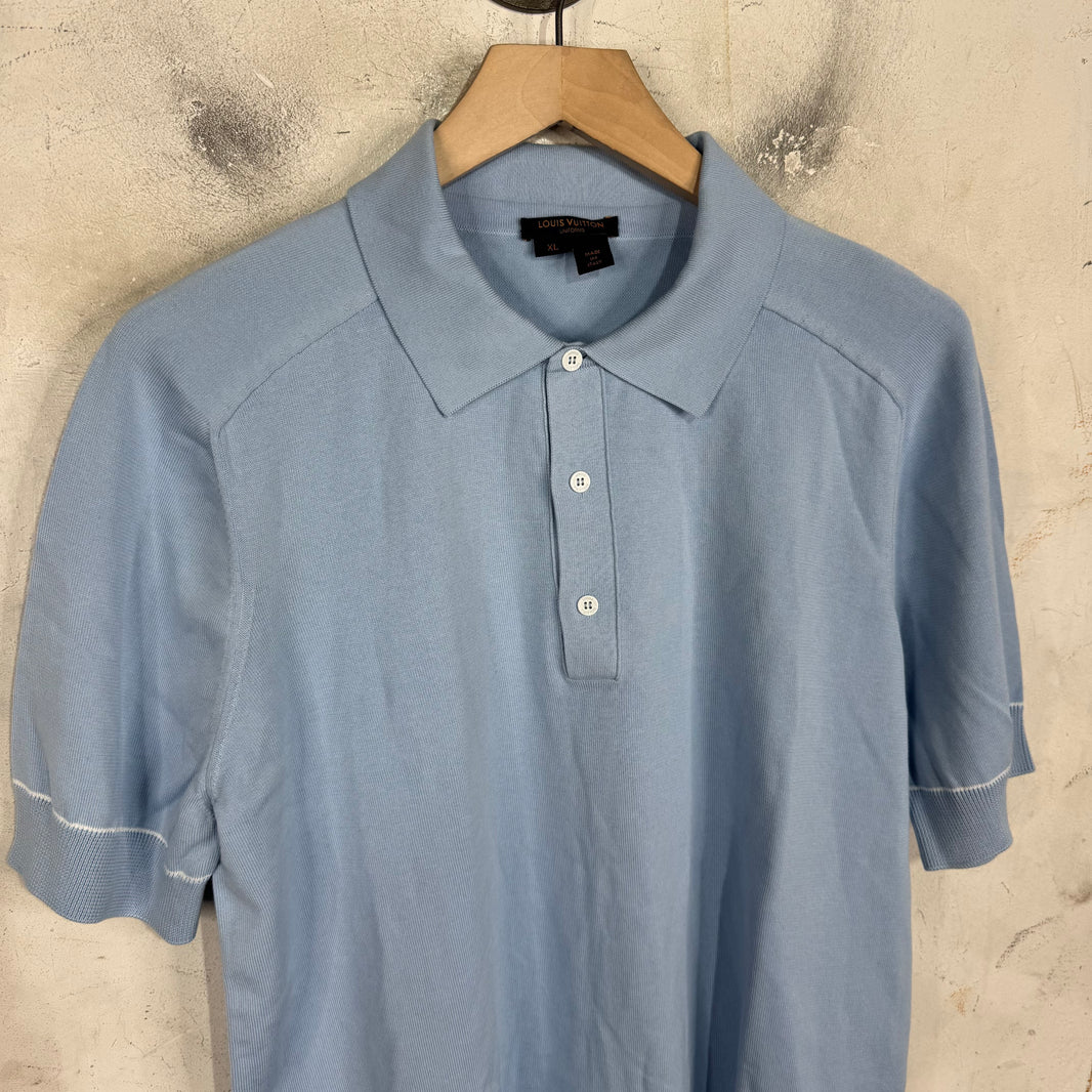 Louis Vuitton Blue Uniformes Knitted Polo