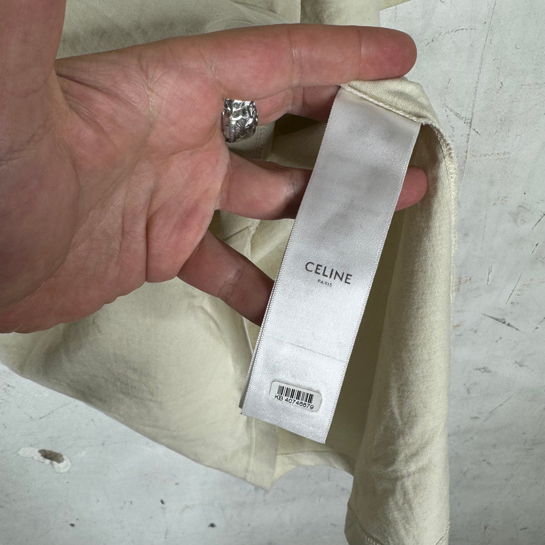 Celine Beige Logo T-Shirt