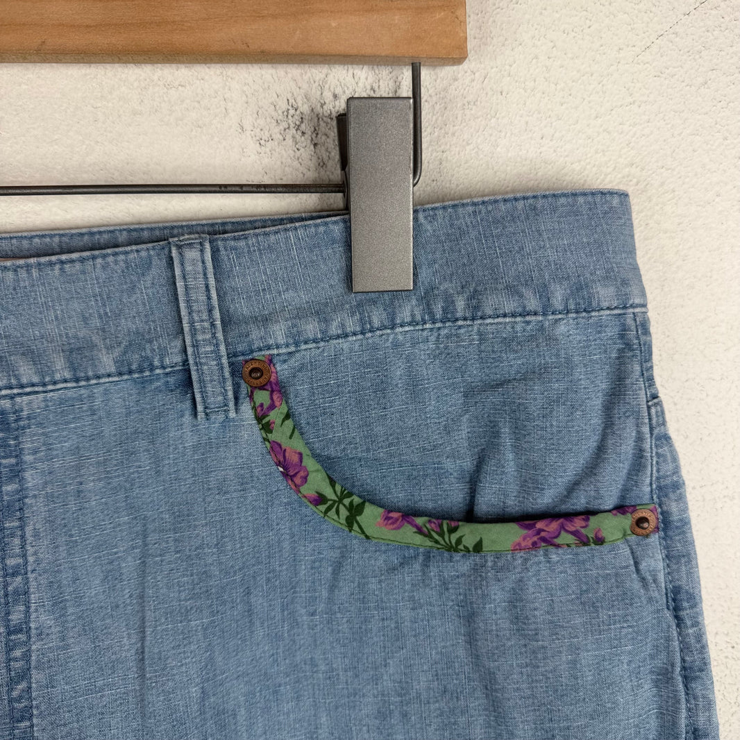 Valentino Denim Floral Shorts