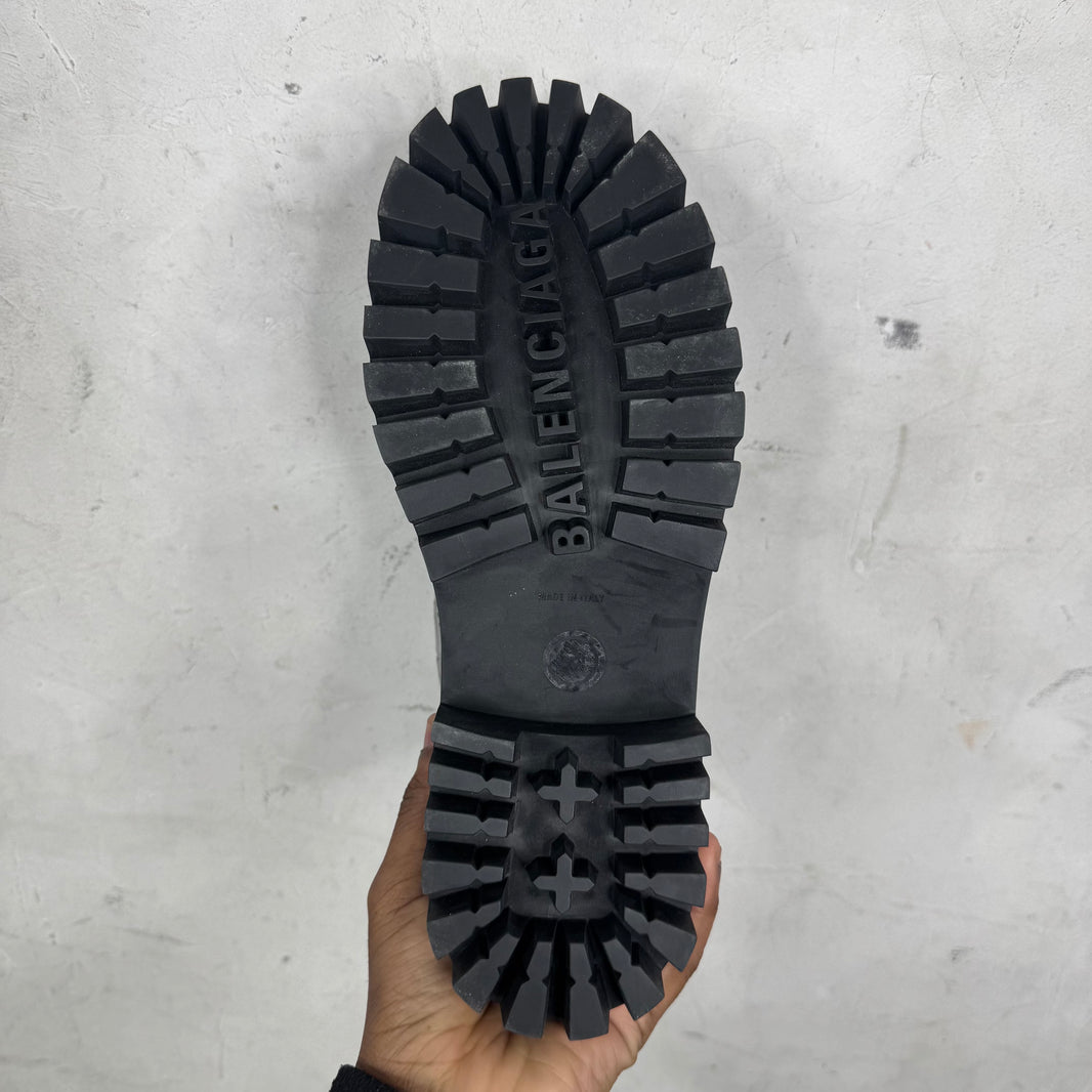 Balenciaga Leather Croc Strike Boots