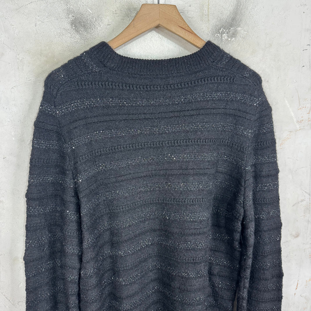 Saint Laurent Wool Blend Shimmer Knit Sweater