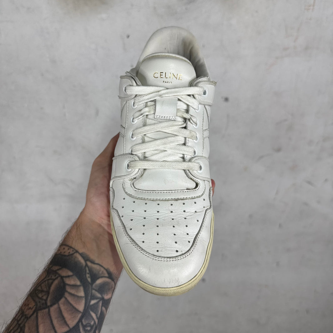 Celine White Triumph Low Sneakers