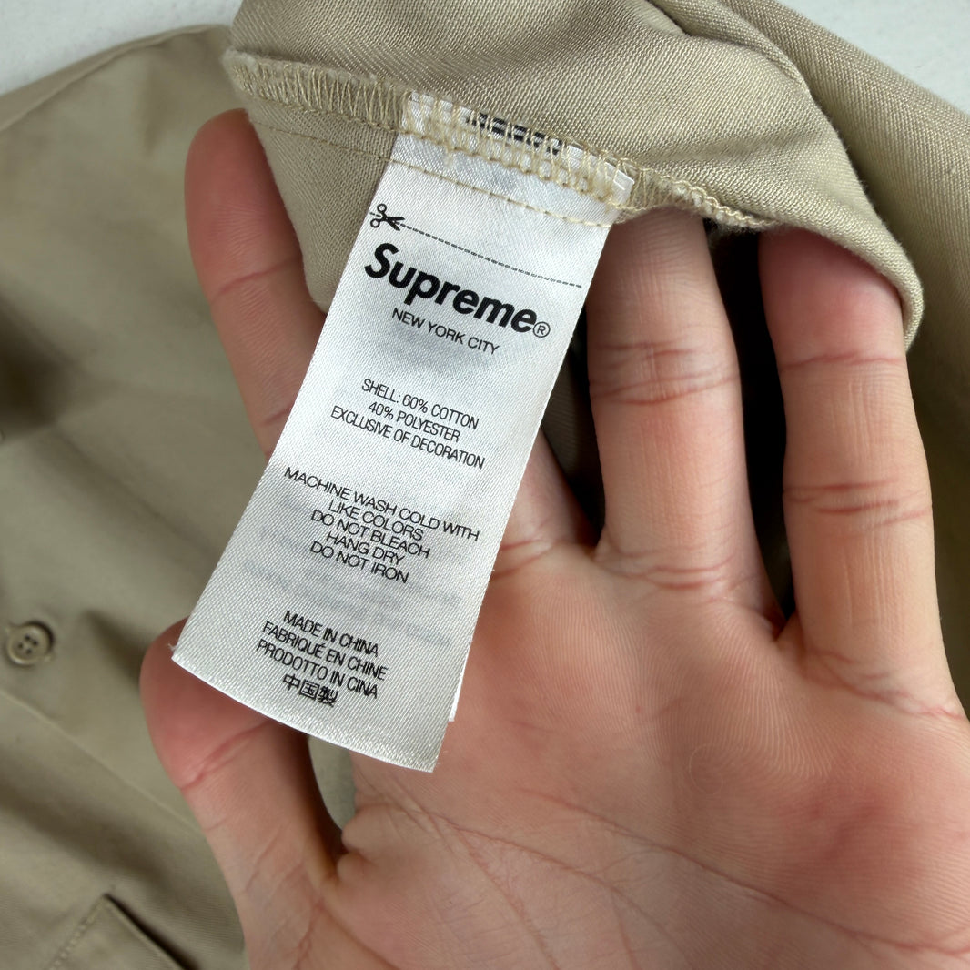 Supreme God Bless Tan Button Up Shirt