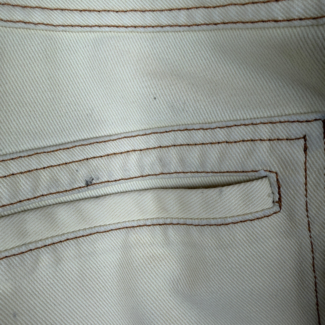 Wales Bonner Cream Contrast Stitch Trousers