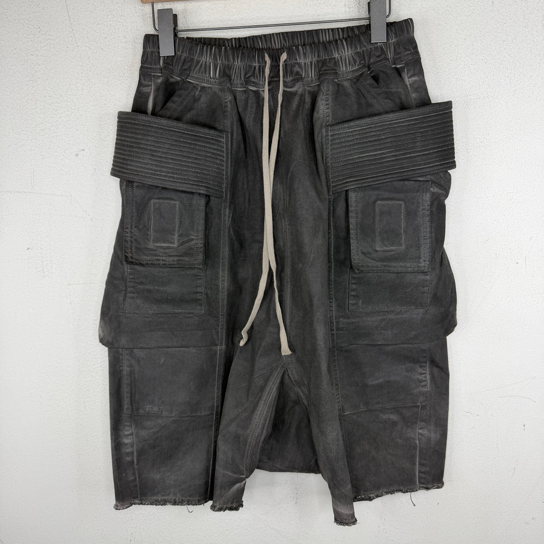 DRKSHDW Waxed Drop Crotch Creatch Shorts