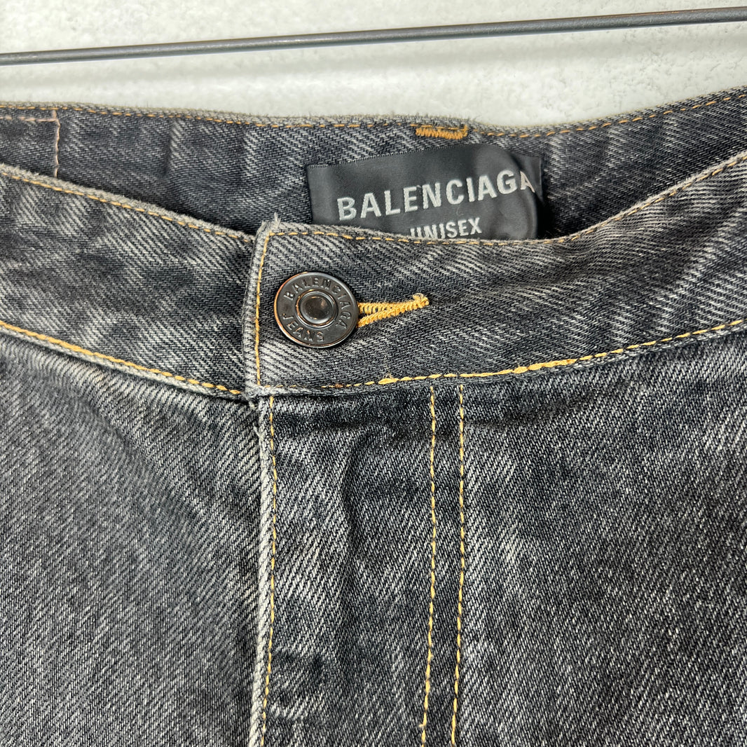 Balenciaga Washed Denim Convertible Cargo Pants