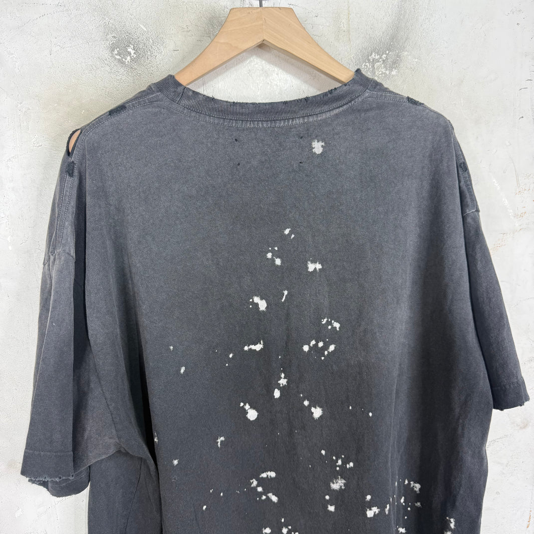Satoshi Nakamoto Black Distressed Bleach Logo T-Shirt