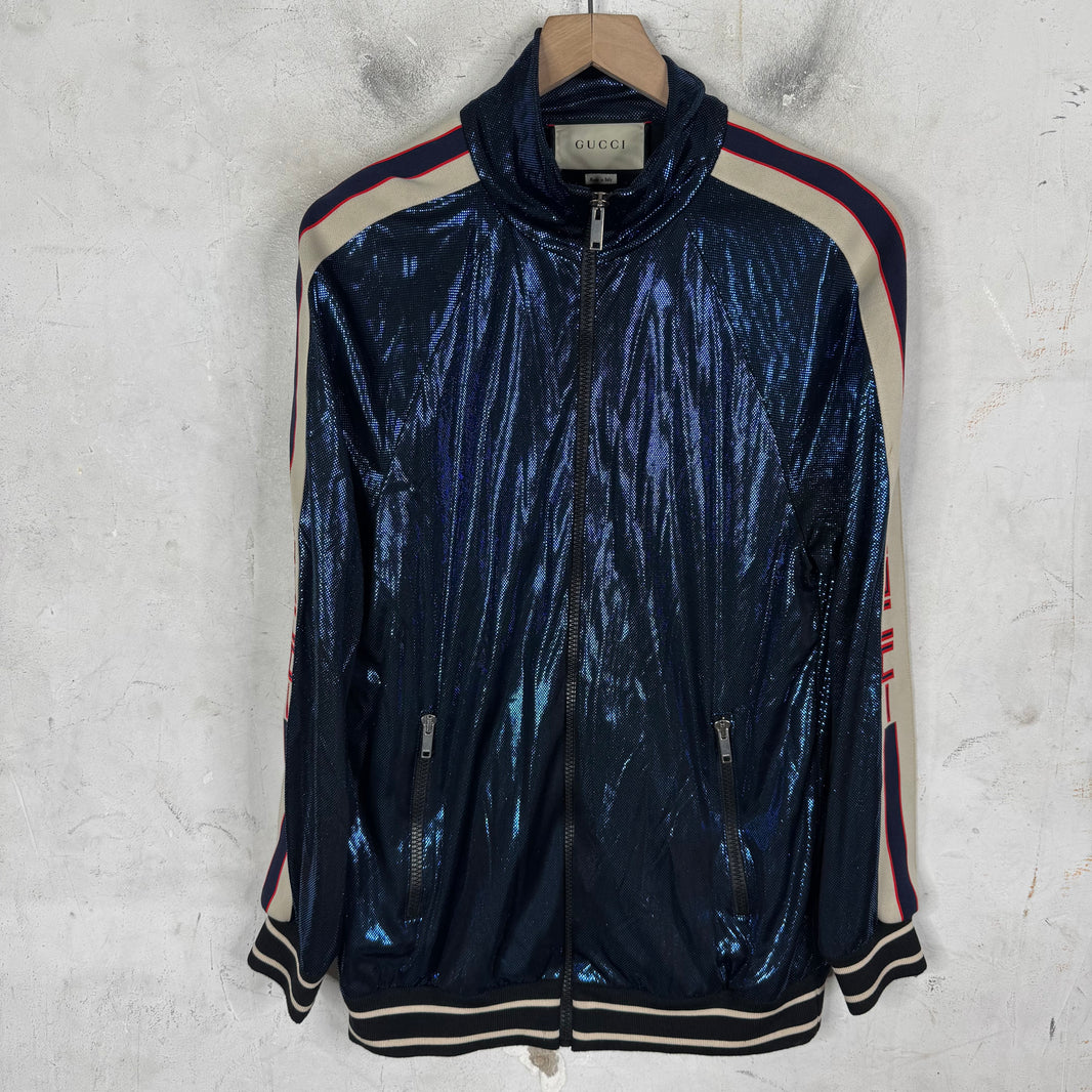 Gucci Blue Glitter Track Jacket