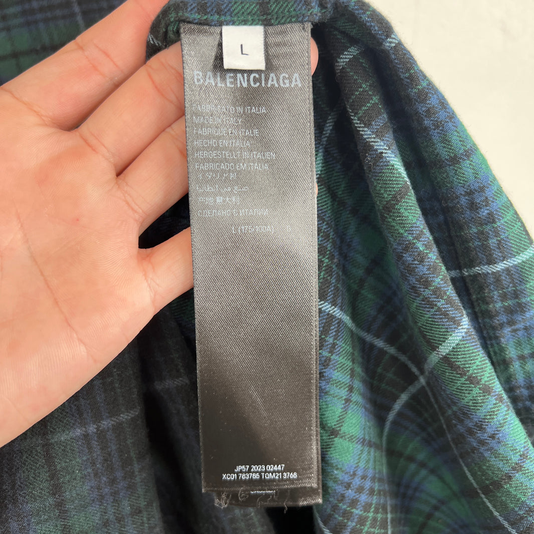 Balenciaga Green Stencil Flannel