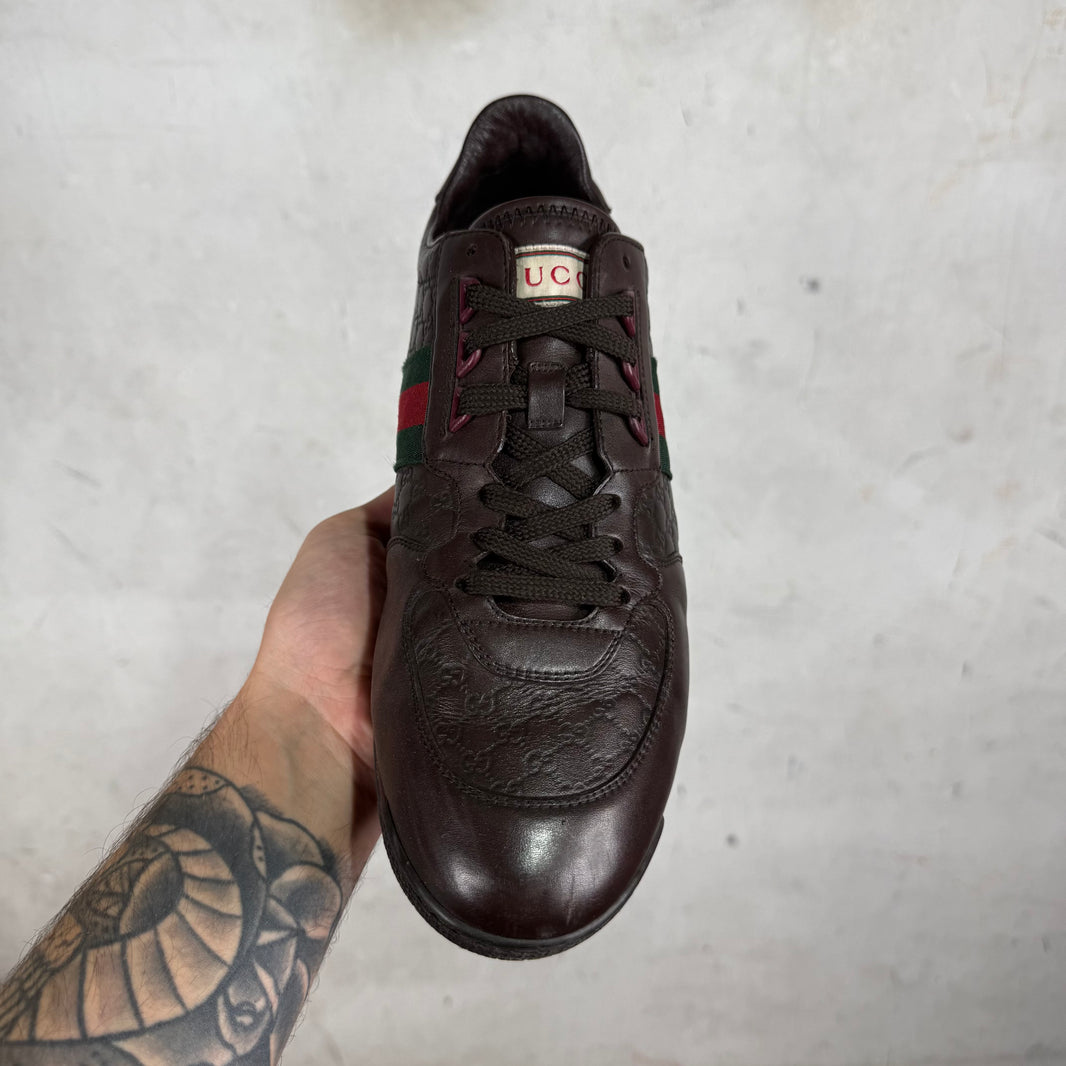 Gucci Brown Embossed Monogram Runners