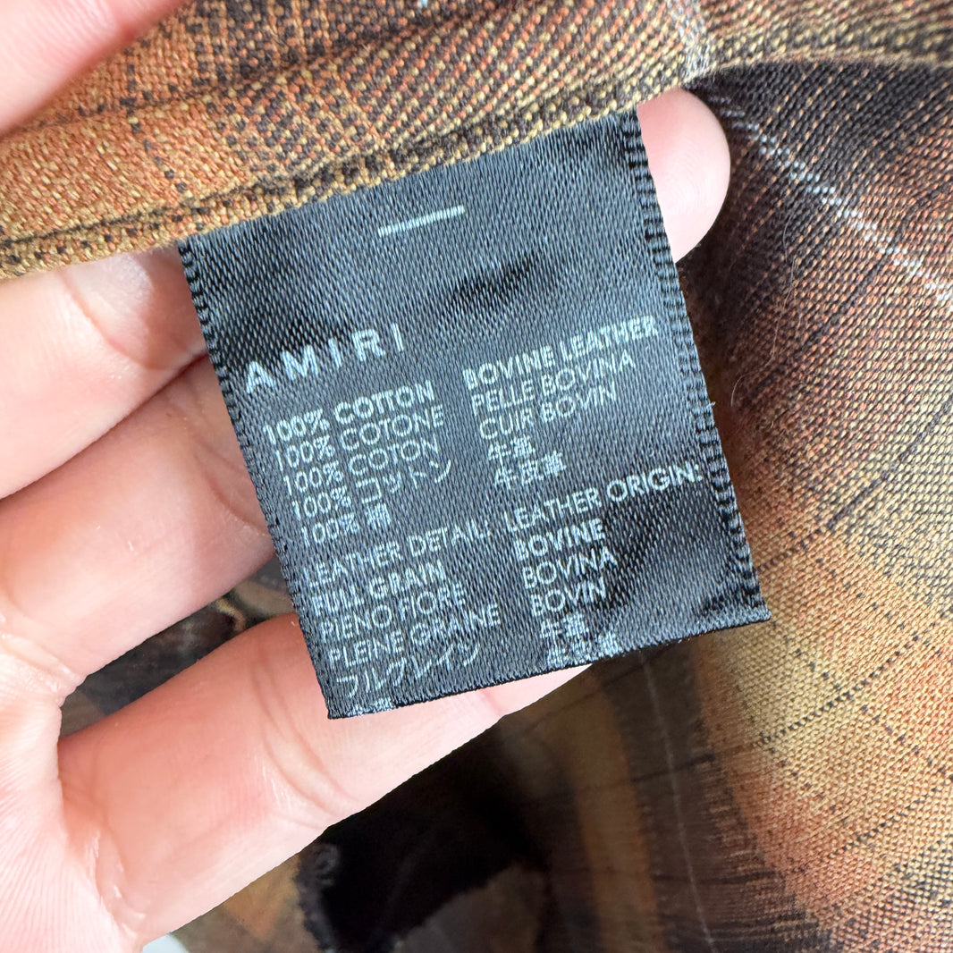 Amiri Brown 21 Star Patch Flannel